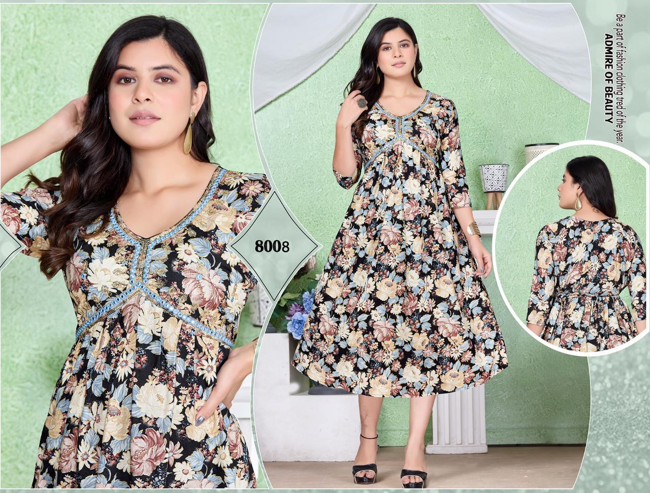 Be You By Golden Rayon Embroidery Alia Cut kurtis Catalog
